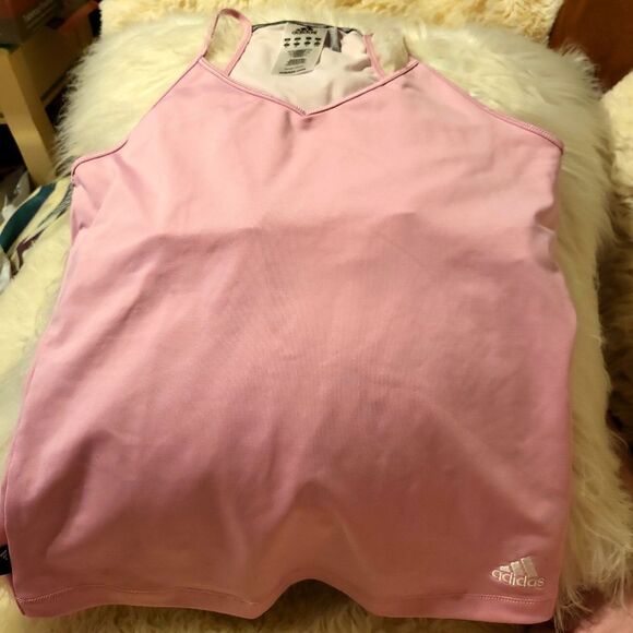 Addidas workout shirt,pink in color, medium size,  clima365 material!, like new! - Picture 1 of 5